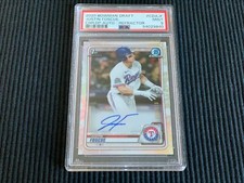 2020 BOWMAN DRAFT JUSTIN FOSCUE *REFRACTOR AUTO #13/499 PSA 9 MINT*  RANGERS