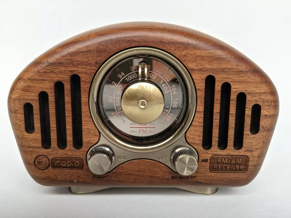 Conclusión Presentar inventar Vintage Style Radio Retro Bluetooth Speaker Cherry Wood Radio AM FM BT Radio  | eBay