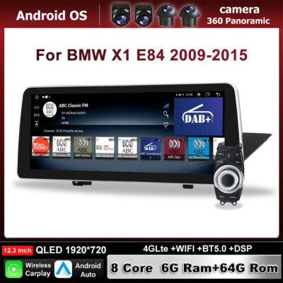 12.3'' Android 14 Autoradio Octa Core GPS Navi 4G LTE WiFi iDrive für BMW X1 E84