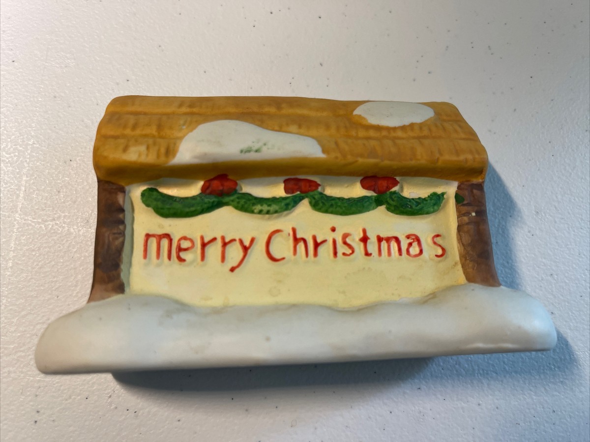 メリー DICKENSVILLE COLLECTABLES 1990 Merry Christmas Sign Porcelain NOMA