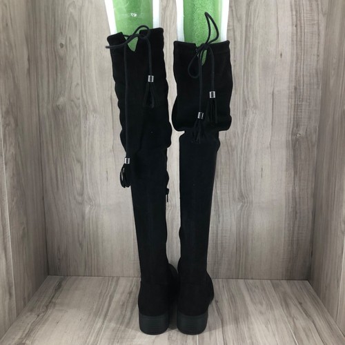 Madden Girl OTK Boots Womens 6.5M Prissley Black Pull On Over The Knee - Picture 8 of 11