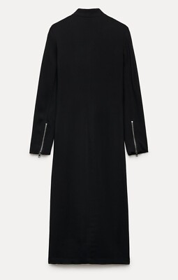 RRP $139 ZARA ZIPPER MIDI DRESS ZW COLLECTION BLACK, US SIZE
