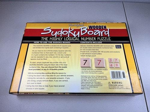 EUC The Original Wooden Sudoku Board Puzzle Game - Smart Minds COMPLETE - Picture 7 of 14