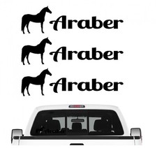 Araber Vollblut  Aufkleber 3er Set Pferdeaufkleber Pferd reiten Auto Folie