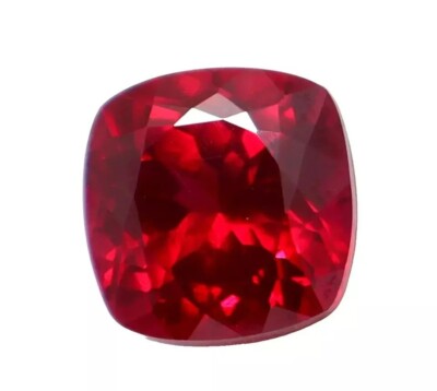 Certified Cushion Cut 9.65 Ct Natural Flawless Red Ruby Loose Gemstone Unheated