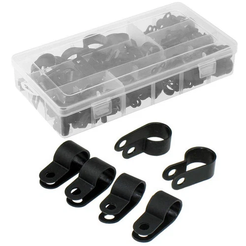 Orgrimmar 200 Stck. Schwarz Nylon Kunststoff R-Typ Kabelschellen 3/16" 1/4" 3/8" - Bild 2 von 6