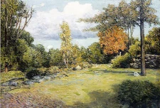 Ｏｉｌ　ｐａｉｎｔｉｎｇ julian alden weir - autumn days stunning landscape with forest 