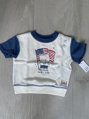 Brandneu mit Etikett Baby GAP authentisches halbarm Sweatshirt Größe 3-6 Monate