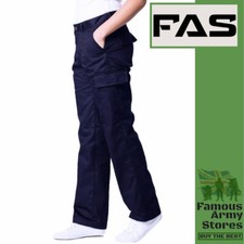 Ladies Combat Cargo Pocket Trousers Work Wear Womens Utility Pants BLACK or NAVY