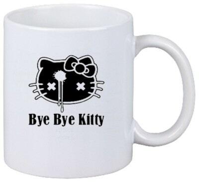 Kaffeetasse Bye Bye Kitty Cat Punk Emo Dark Gothic Spass Keramik