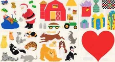 Mrs Grossmans Giant Stickers Choice- Santa Farm Bold Gifts Cats Dogs Red Heart