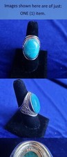 925 Sterling Silver Large Turquoise Size 9 Ring 25ri755