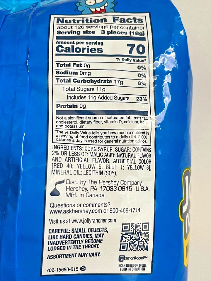CARAMELO DURO JOLLY RANCHERs frambuesa azul a granel elige tu talla fresco envío gratuito Foto 4 de 4