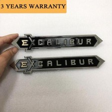 2PCS EXCALIBUR EMBLEMS BADGES NAMEPLATE CAR REAR TRUNK FENDER DECAL STICKER NEW