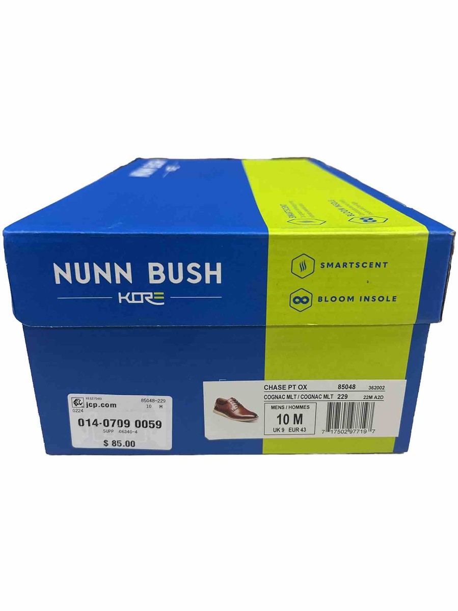 る〜か　ブラウン Nunn Bush Chase Plain Toe Oxford Dress Sneaker Shoes Cognac Multi