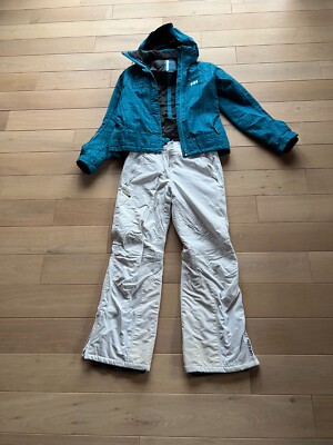 Skijacke grün und Skihose weiss für Damen von Helly Hansen in Größe ''S''