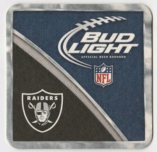 Bud Light Oakland Raiders 2012 Schedule Beer Coaster Official NFL Sponsor