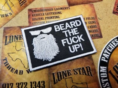 EMBROIDERED BEARD THE F UP PATCH (Please Read Ad)