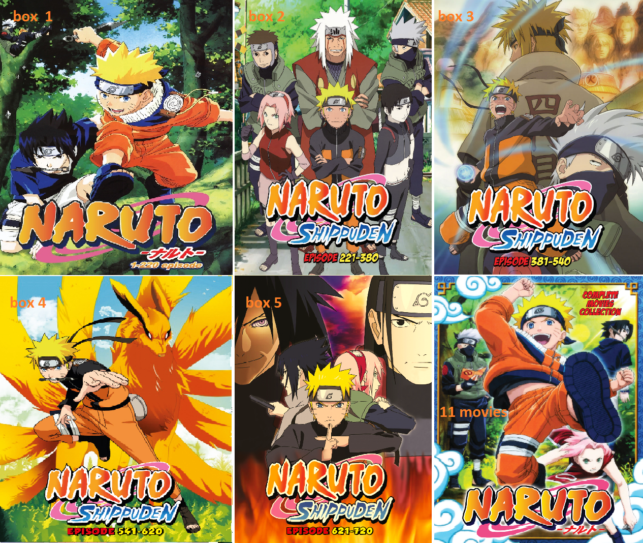 Box blu-ray Naruto Clássico + Naruto Shippuden + Filmes e Ovas