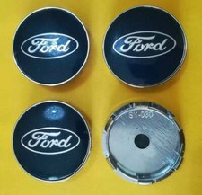 SET 4 TAPPI COPRIMOZZO BORCHIE FORD BLU BORDO BLU 60 mm