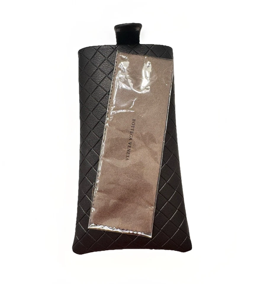 Чехол для сотового телефона/солнцезащитных очков Bottega Veneta темно-коричневый кожаный - Изображение 2 из 4