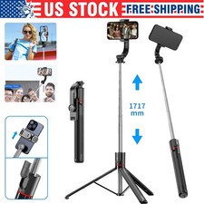 67" Cell Phone Selfie Stick Tripod Wireless Remote Extendable for iPhone/Android
