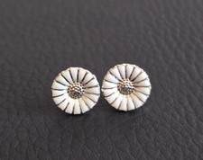 Denmark Georg Jensen 925 Sterling Silver Enamelled Earrings Studs