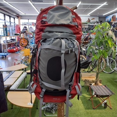 Osprey Ariel 65 Rucksack rot grau 65L Wandern Trekking Camping Pack gebraucht