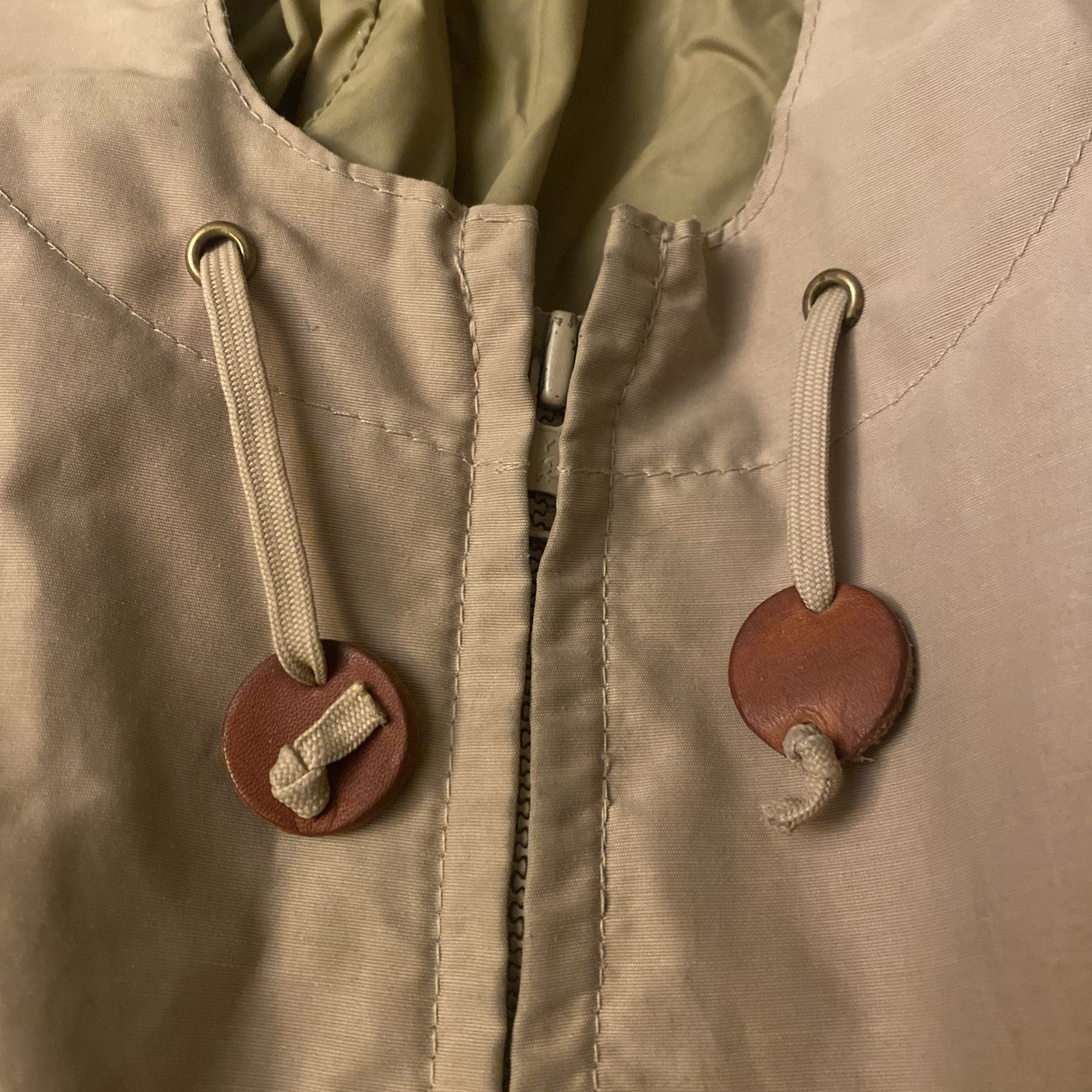 Vtg 80s Columbia Gore Tex Cropped Tan Nylon Fishing Wading Jacket Men’s L image 6