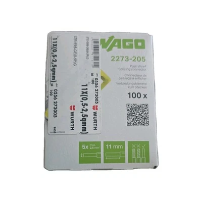 Wago 2273-205 COMPACT  100 Stück Verbindungsdosenklemme 0,5-2,5mm²  NEU