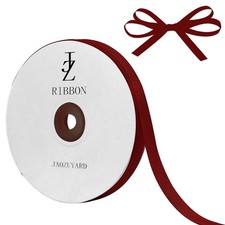 Burgundy Grosgrain Ribbon 3/8 Inch x 50 Yards for Craft Wedding Bows