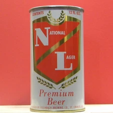 National Lager Beer Flat Top 12 oz Can Fischbach St Charles Missouri 26D A/F H/G