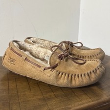 UGG Dakota Moccasin Slippers Womens 7 Chestnut Cozy House Shoes Suede