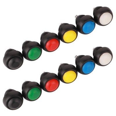 12 Stück wasserdichte Drucktastenschalter 6 Farben