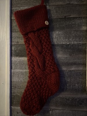Pottery Barn Mauroon Stocking Chunky Knit - NO MONOGRAM - NEW