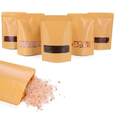 Moretoes 72pcs Stand Up Pouch Bags, 7x10 Inches Kraft Paper Ziplock Bags with...