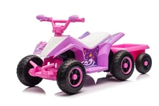 6V 4.5A Kids Ride On ATV Electric Quad Toy Car w Trailer Music LED Boy Girl Gift