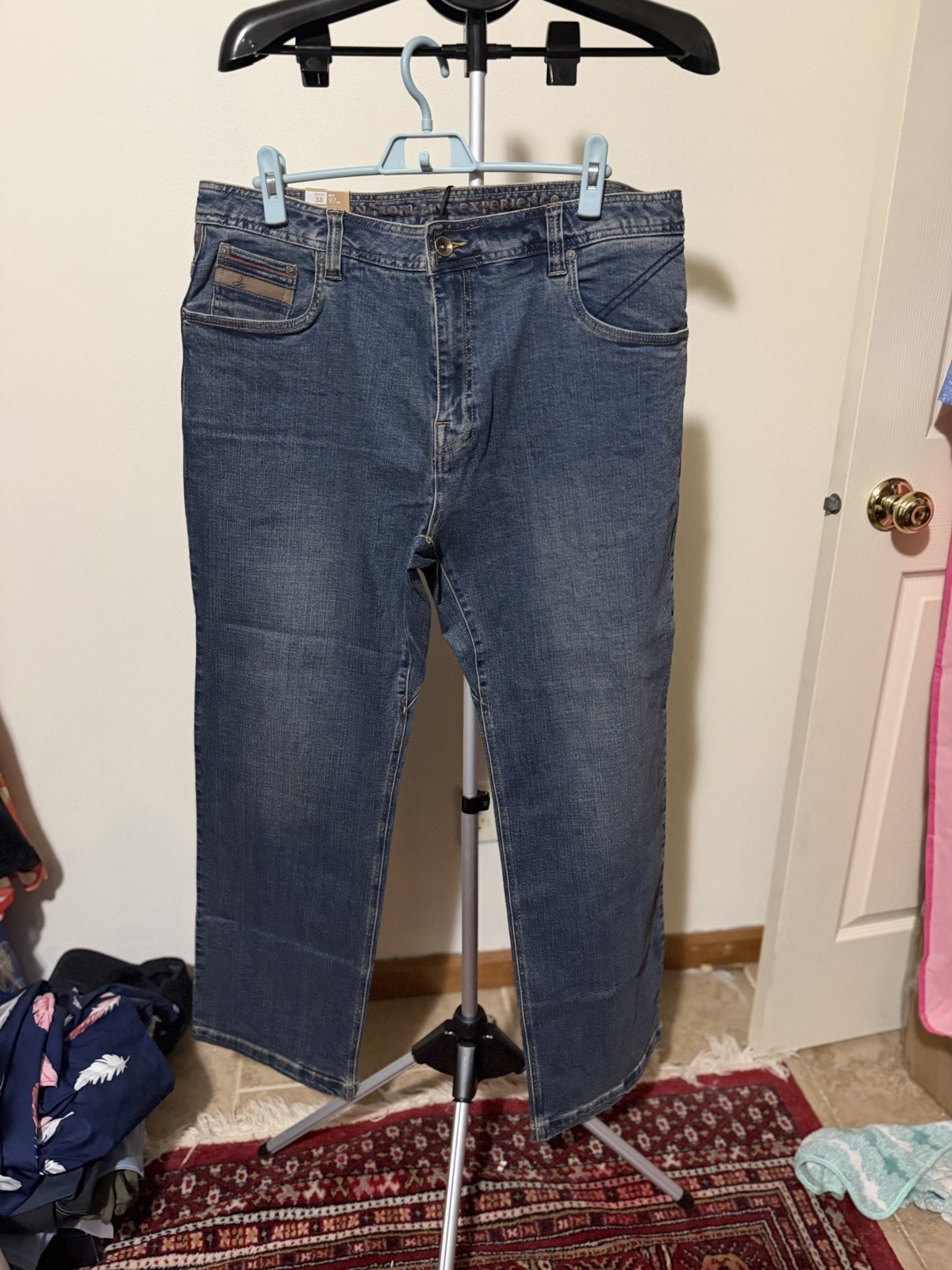 's Blue Denim Straight Cotton Regular Fit 5-pocket Design Je