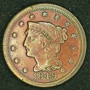 1849 Braided Hair Large Cent