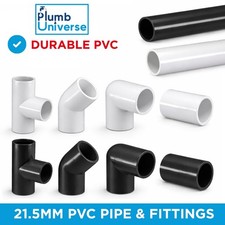 21.5MM Overflow / Condensate Pipe & Fittings PVC Black / White