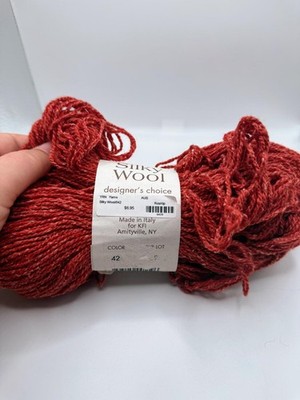 Elsebeth Lavold Silky Wool Yarn Wool Silk Blend Color 42 Red/Rust