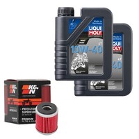 K&N ÖLfilter Set Liqui Moly 10W-40 2L FüR Yamaha YBR 250 RG02 Bj.2012