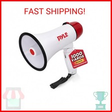 Pyle 20W Megaphone Bullhorn - 5.4'' x 8.6'' Portable Megaphone, Projection Range