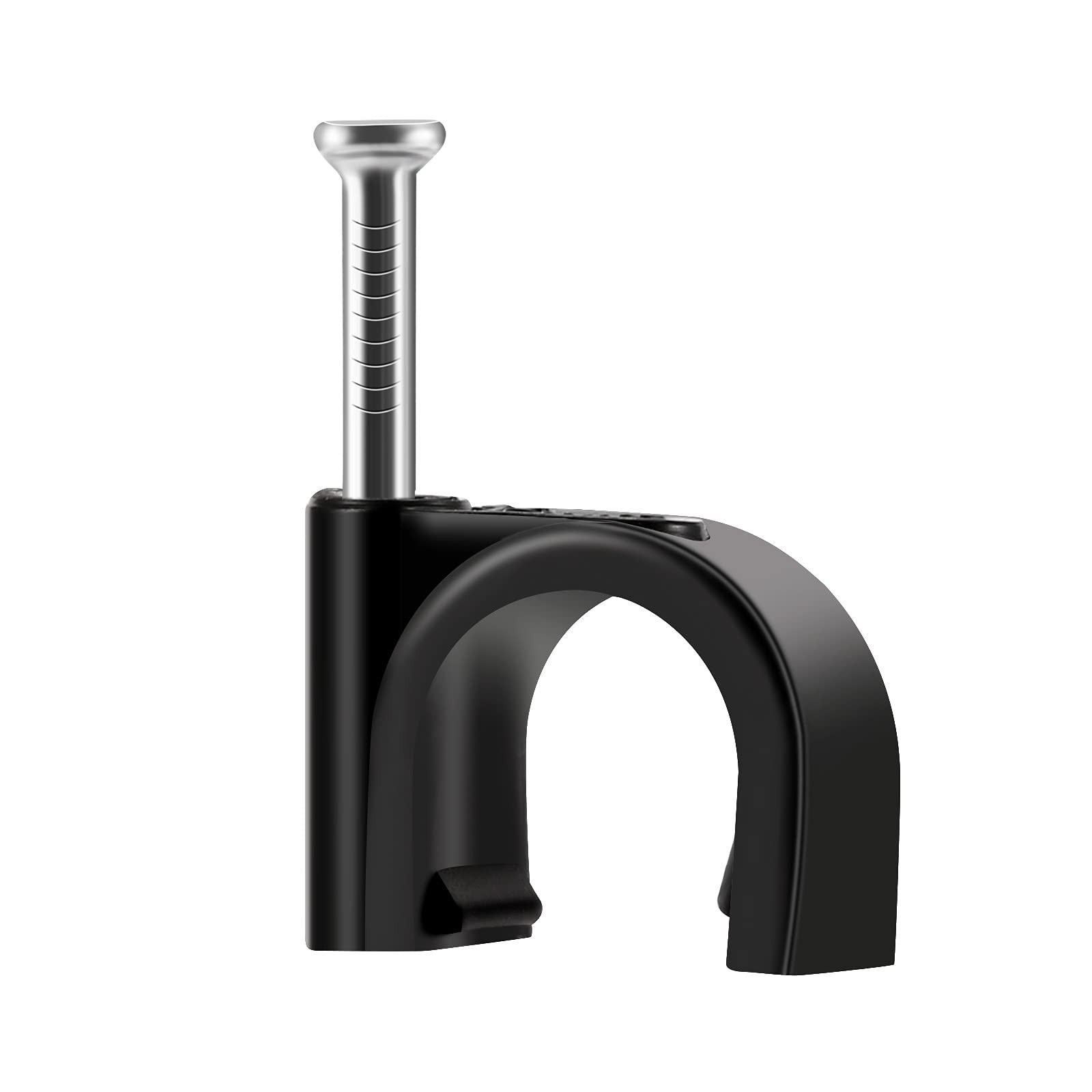 ERKXD Cable Clips Black with Steel Nails, 10mm Wire to Wall, 10mm,