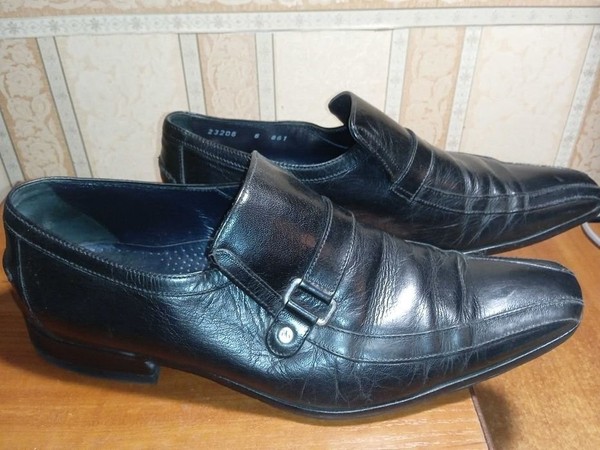 Men Aldo Brue Heels Black Leather 40.5