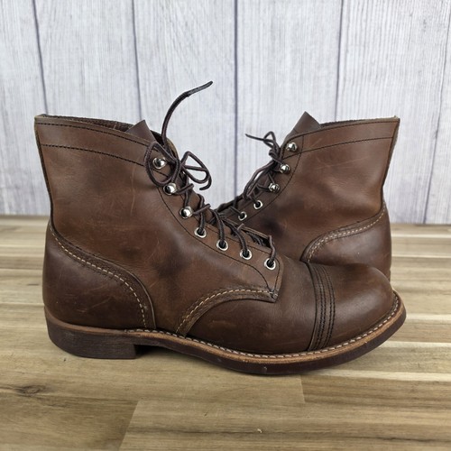 Red Wing Heritage Classic 6" Iron Ranger Boots Ambre Homme Taille 9 D Made in USA
