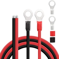 Battery Cables 10 Gauge Power Inverter Cables with 3/8" Ring Terminals 10AWG 1M