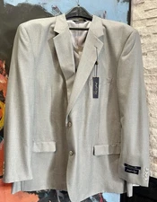 NWT Joseph & Feiss Gold Executive Fit Silk And Wool Blazer Jacket Grey Size 52L 