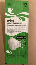 15PCS - FFP2 WHITE Protective Face Mask Adult Large - Certified BOTN