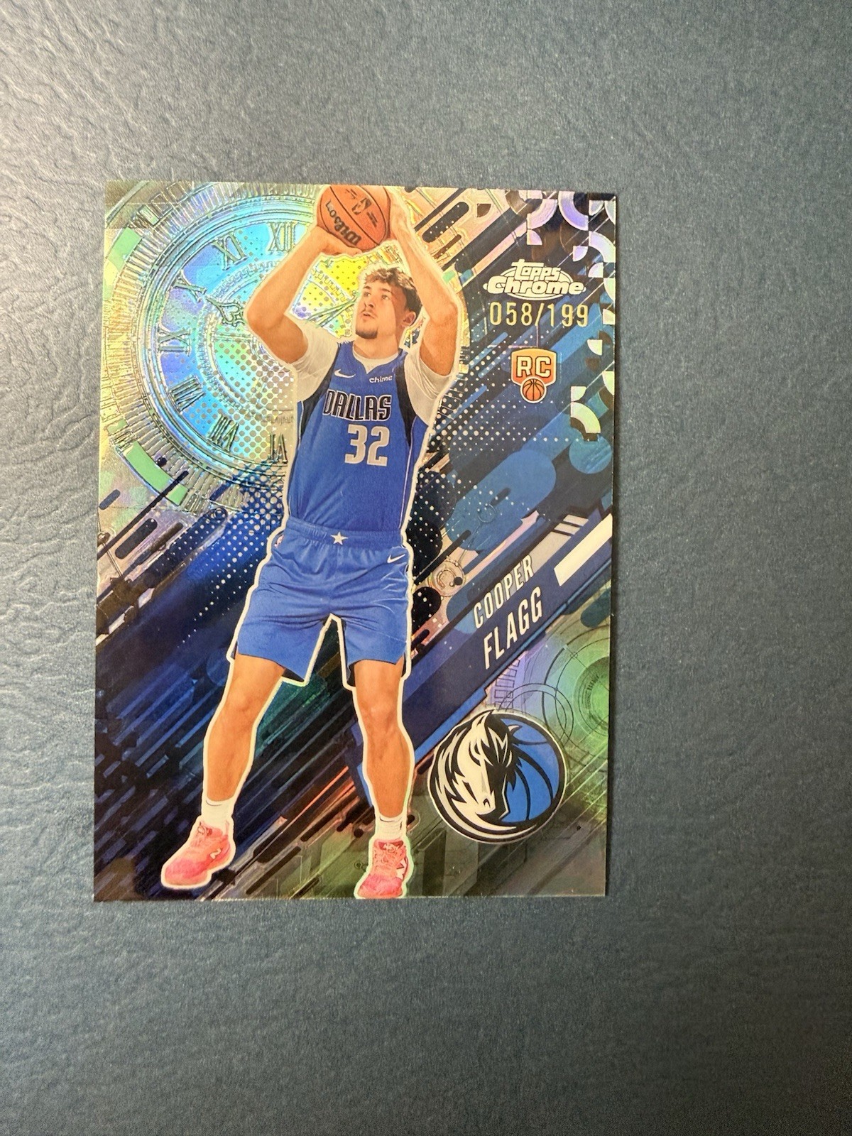 2025-26 TOPPS CHROME COOPER FLAGG GO TIME ROOKIE SSP #058/199 AQUA REFRACTOR